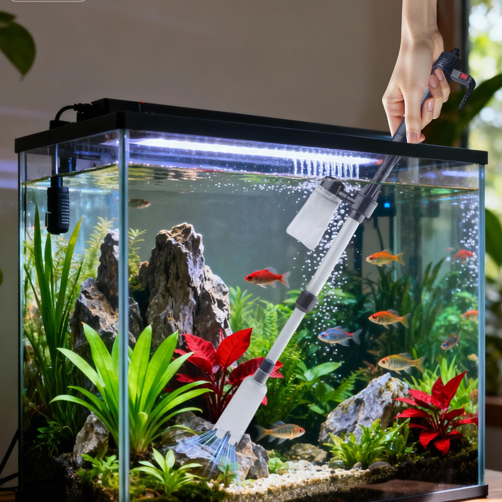 Marine Aquarium Vacuum - Aspiratore per ghiaia per acquario, regolabile,