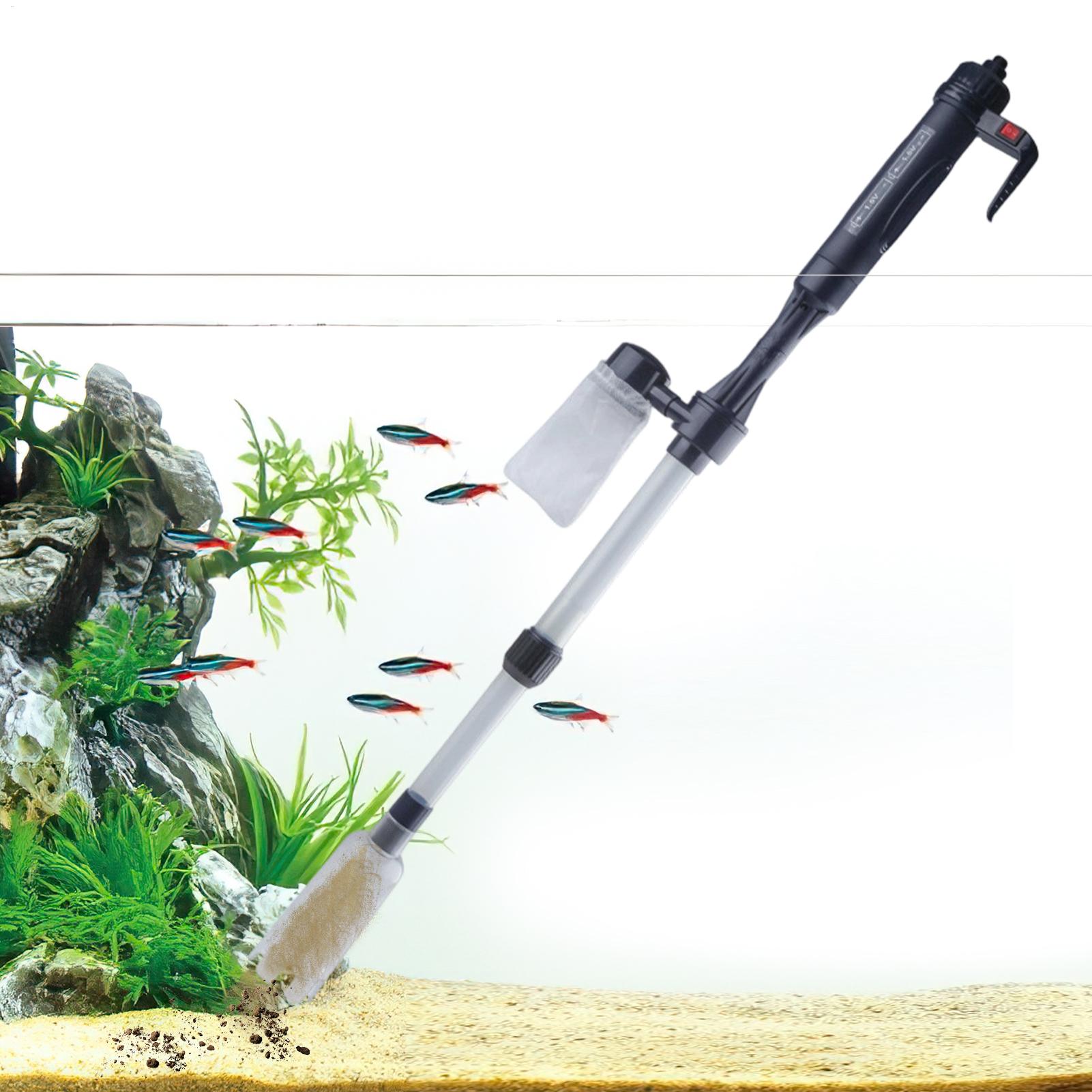 Marine Aquarium Vacuum - Aspiratore per acquario regolabile telescopico USB,